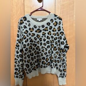 Knox Rose Animal Print Sweater - Black and Tan